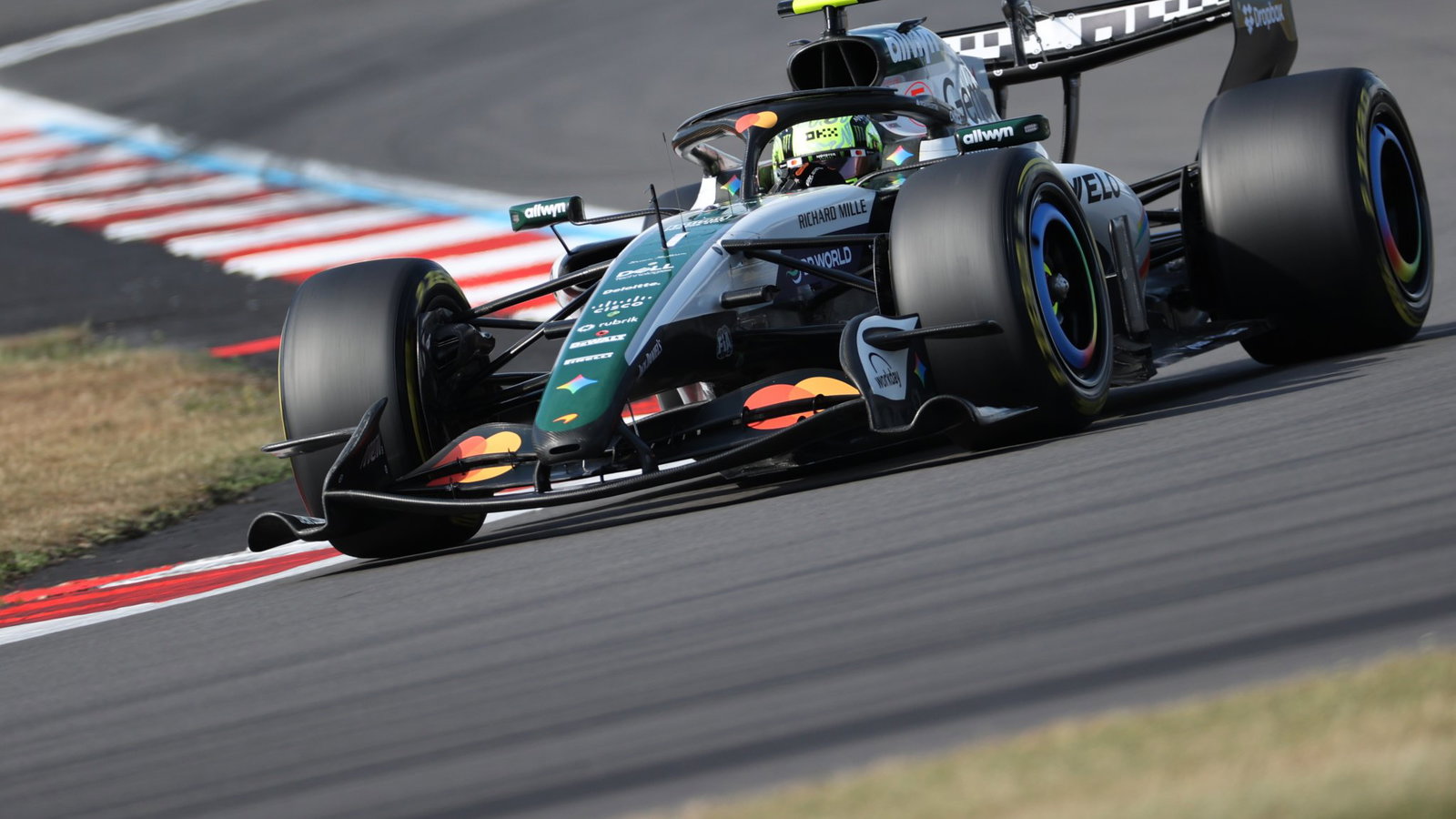 Norris driving McLaren's one-off livery at the British Grand Prix