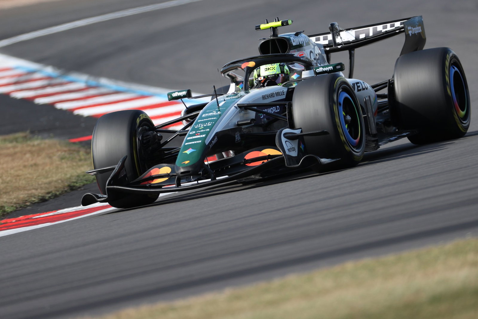 Norris driving McLaren's one-off livery at the British Grand Prix