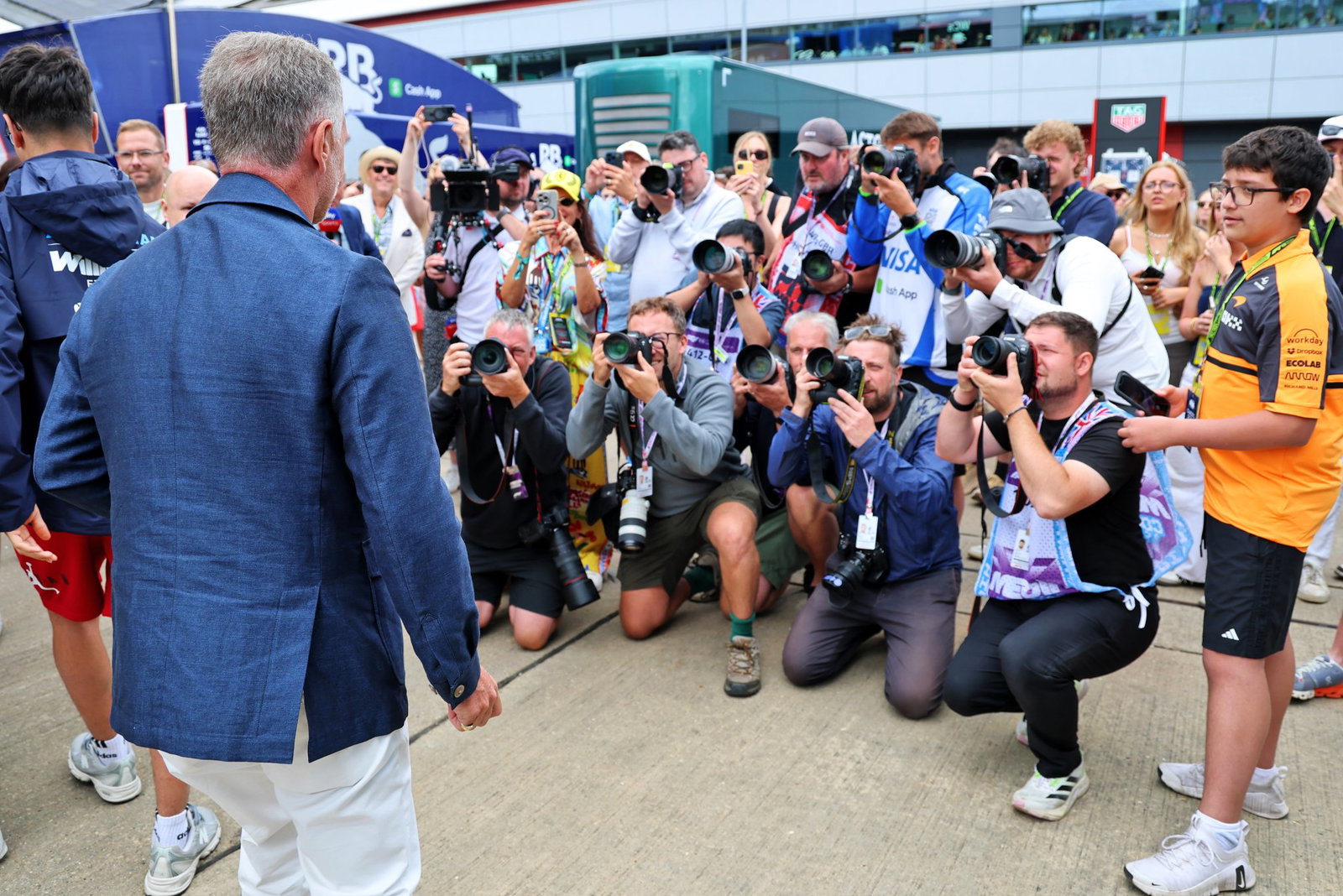 Horner was greeted by a wall of photographers