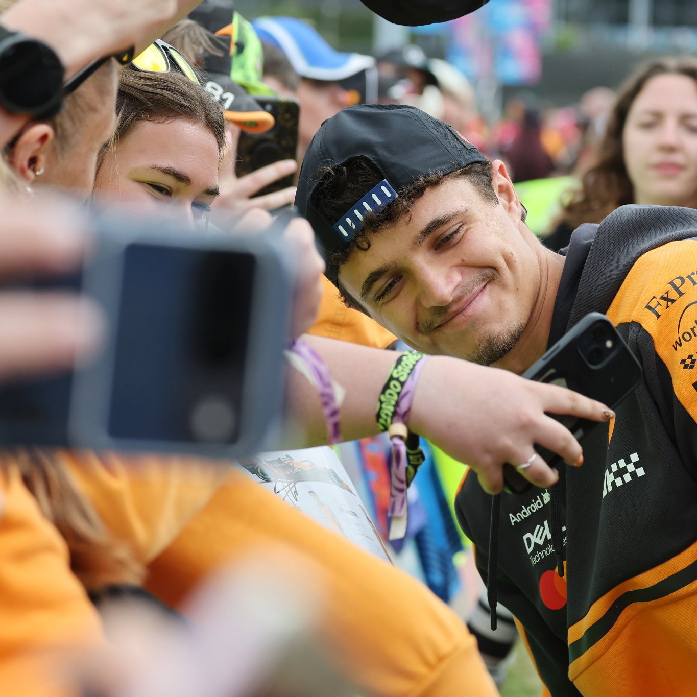 Norris greets the Silverstone fans