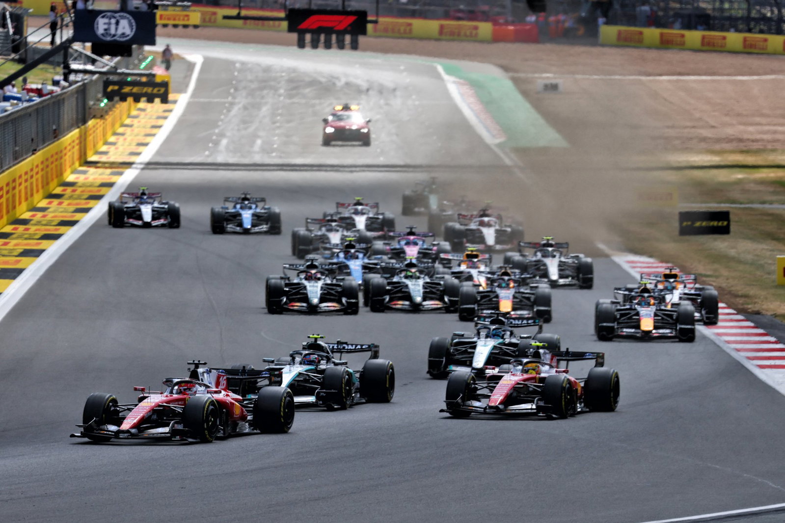Leclerc snatched the lead at the start