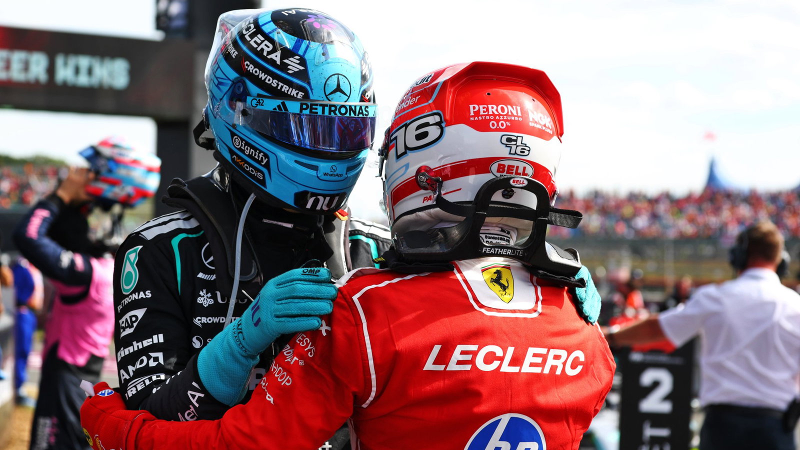 Russell finished second behind Leclerc at Silverstone