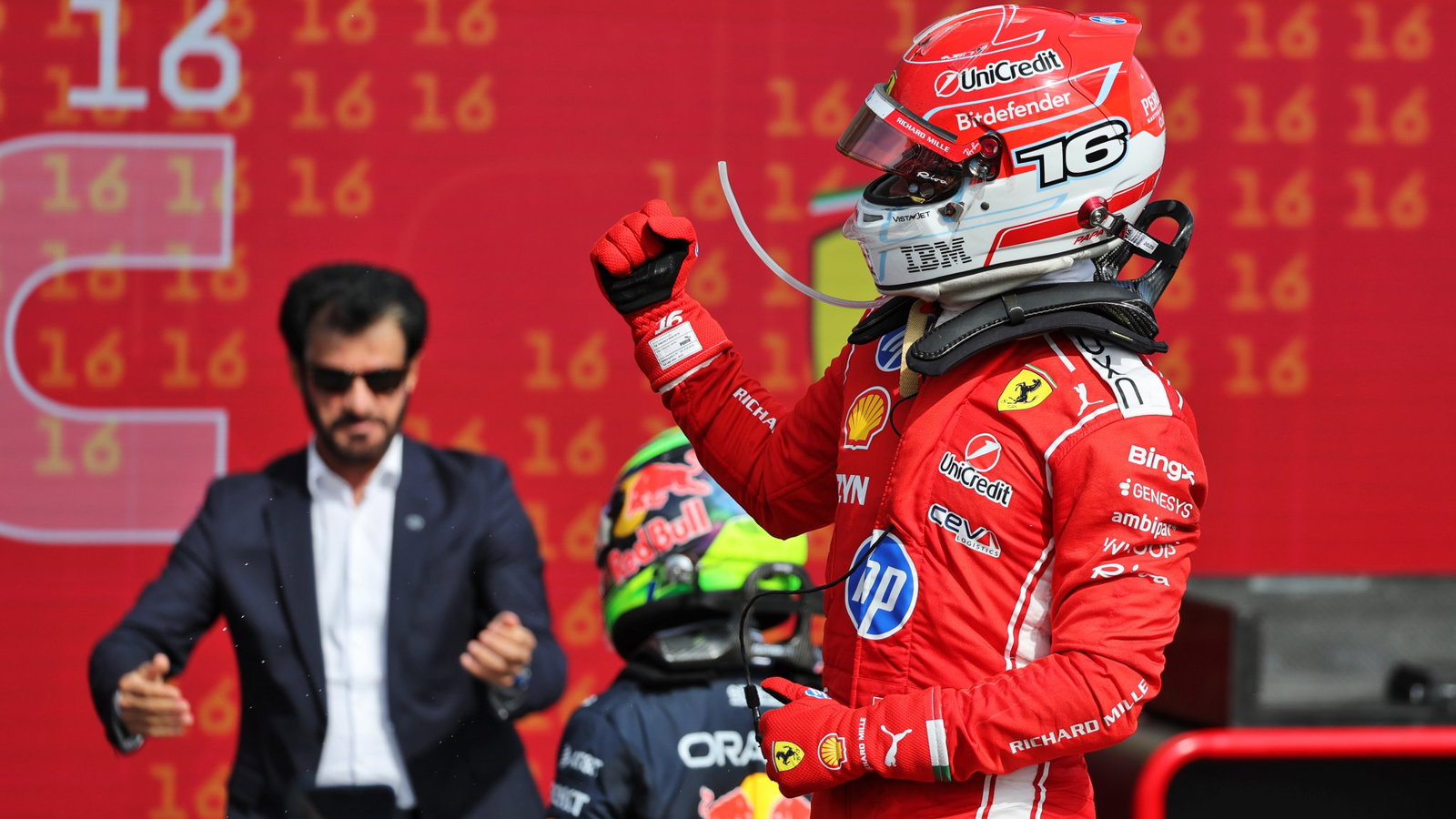 Leclerc celebrates