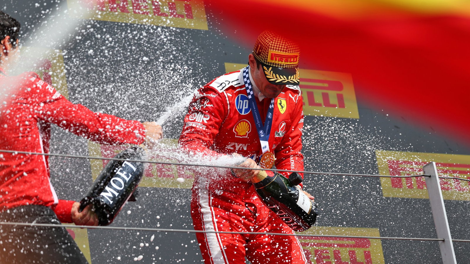 Leclerc celebrates Ferrari's 250th F1 win