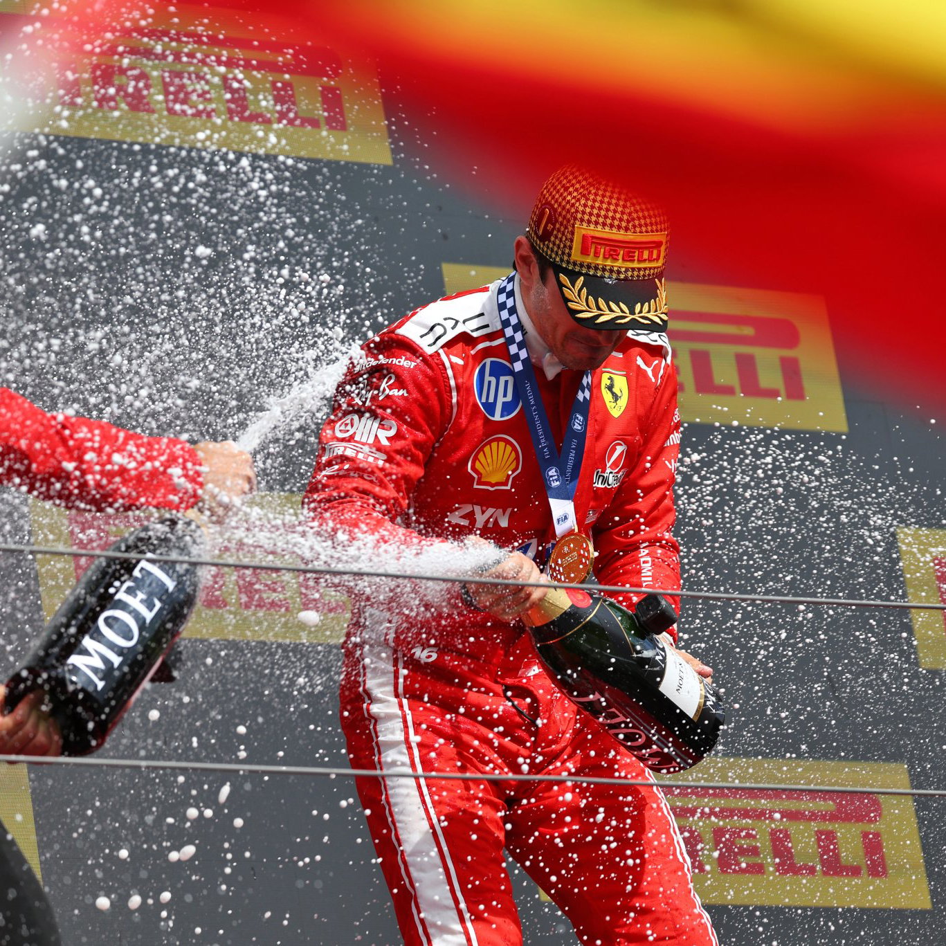 Leclerc celebrates Ferrari's 250th F1 win