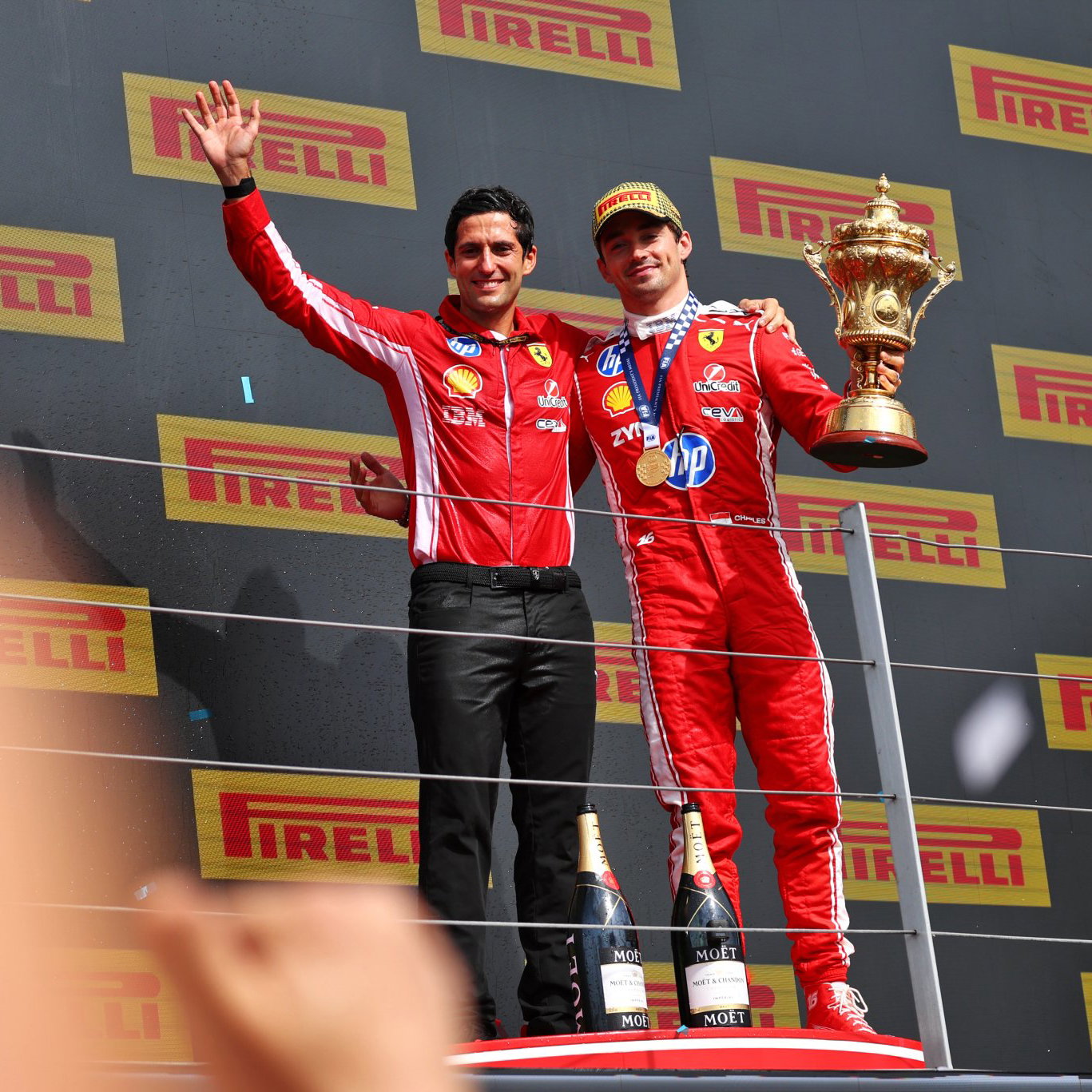 Leclerc celebrates his first F1 victory since 2024