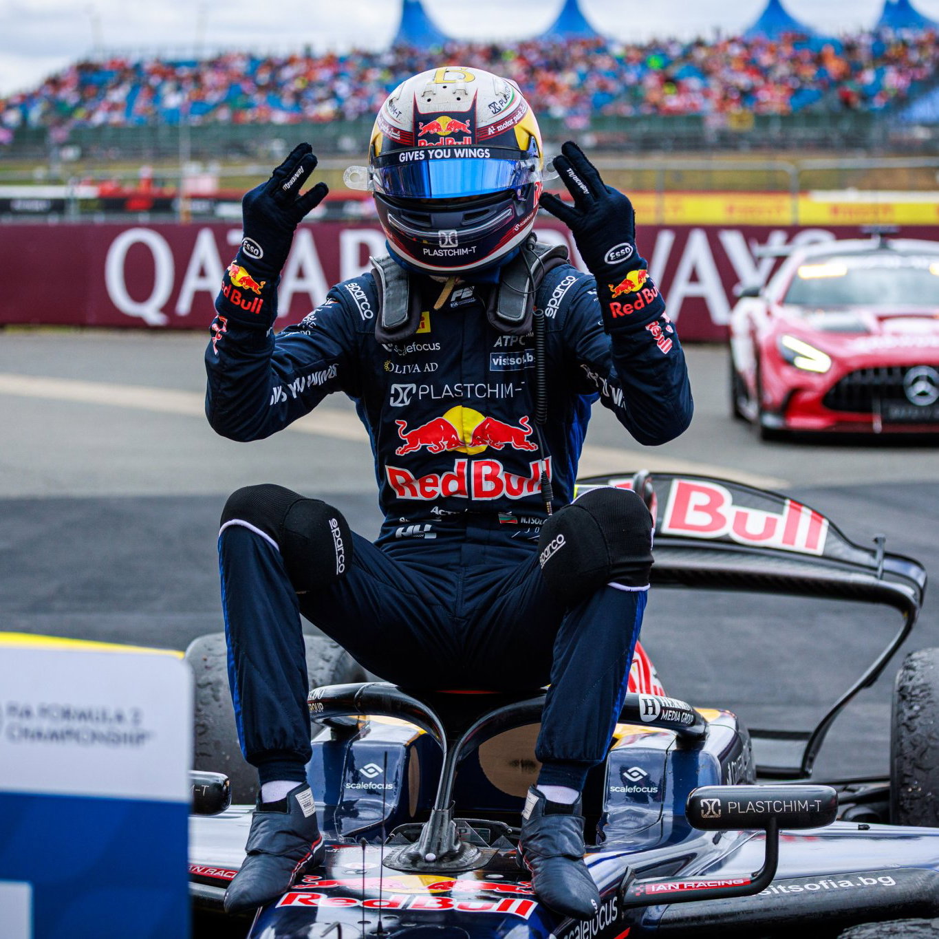 Tsolov celebrates at Silverstone