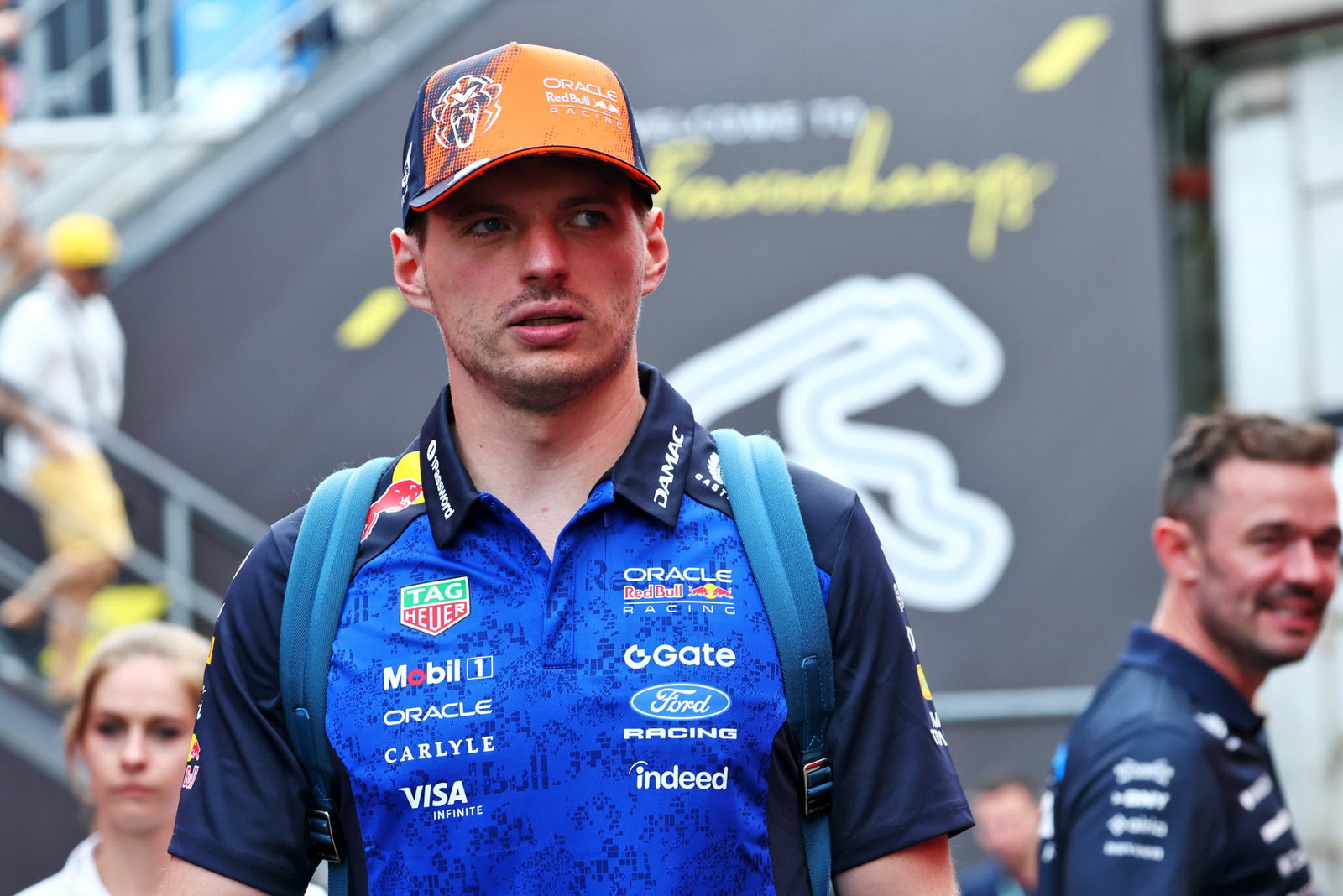 Verstappen arrives in the Belgium paddock