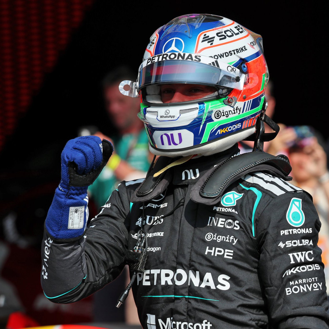 Antonelli celebrates his sixth pole of 2026