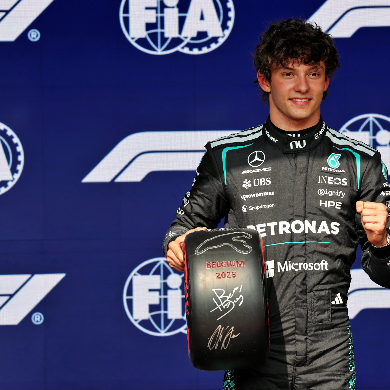 Antonelli celebrates at Spa