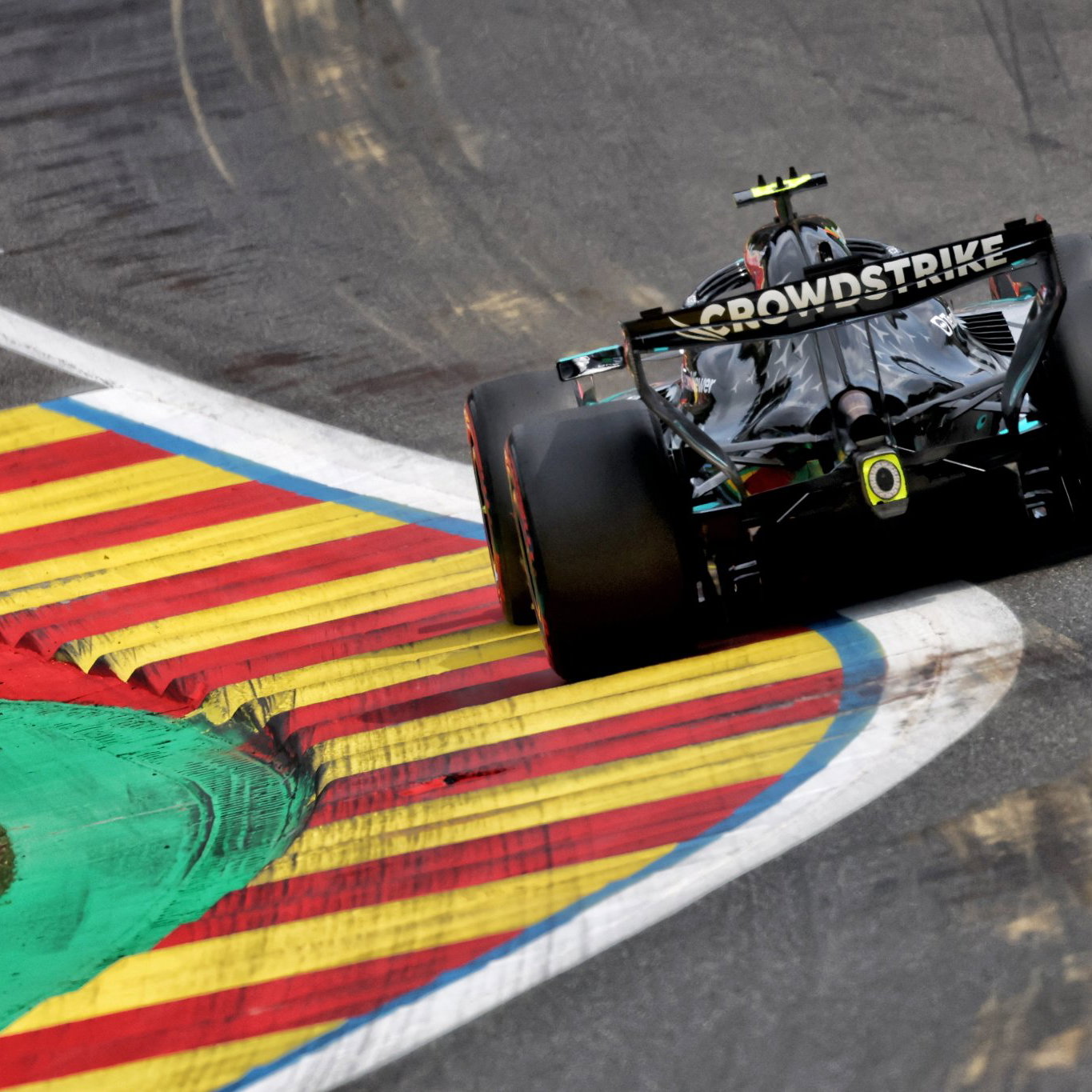 Mercedes engines suffered an unknown glitch out of Turn 1