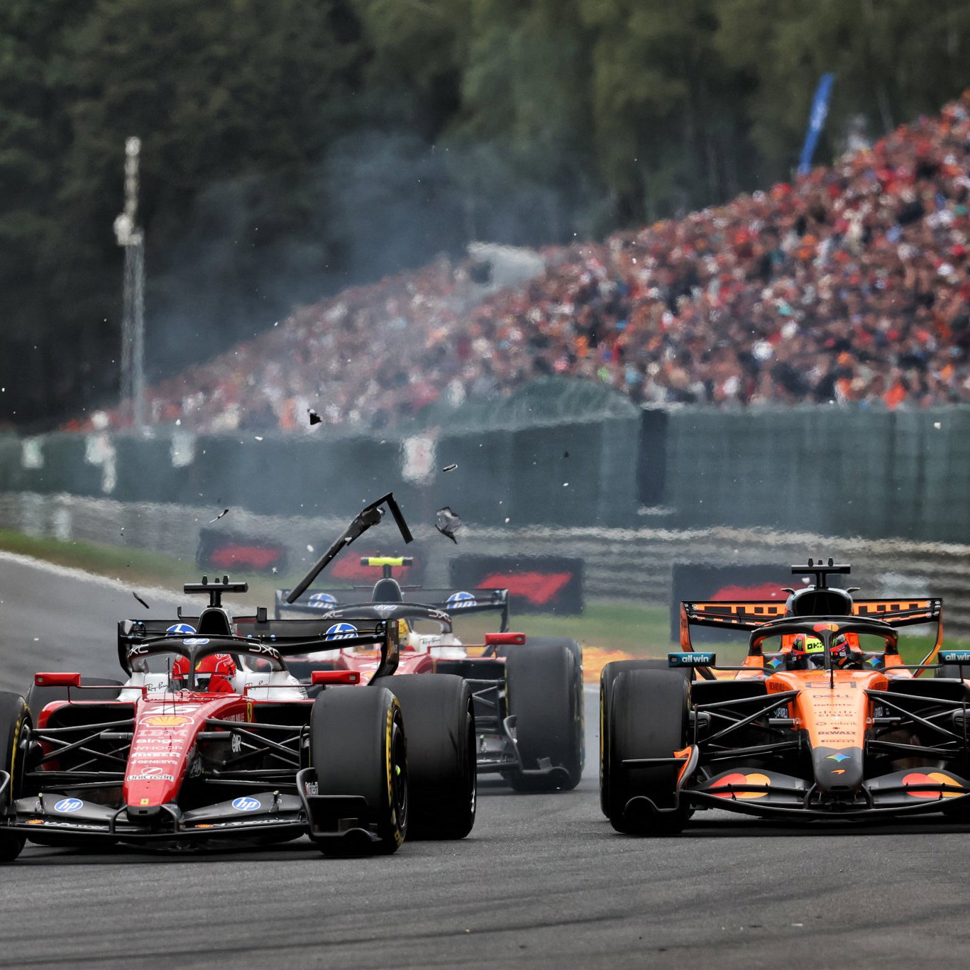 Leclerc clashed with Piastri early on