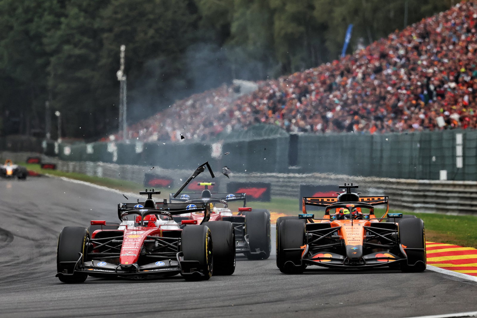 Leclerc clashed with Piastri early on