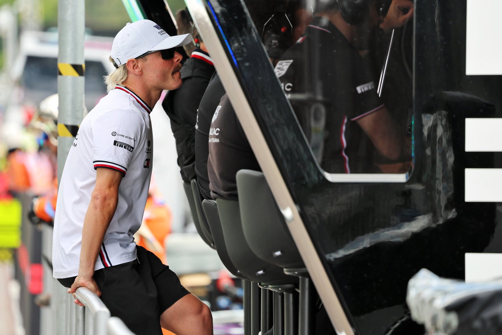 Bottas on the Hungarian pit wall