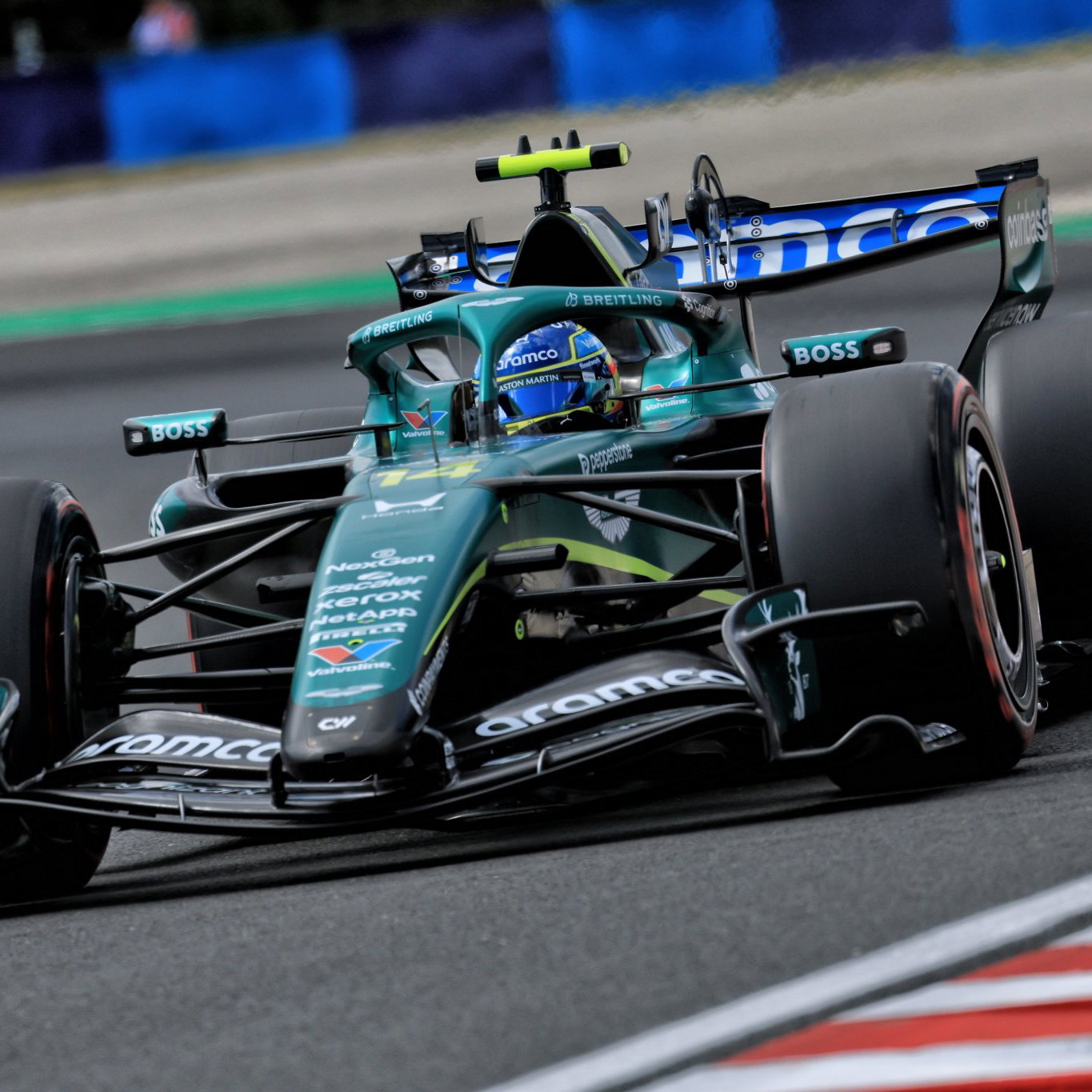 Alonso was 13th-fastest in the upgraded Aston Martin 