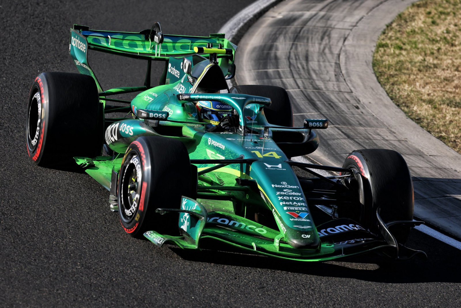 Aston Martin were liberal with the flow-vis paint in FP2