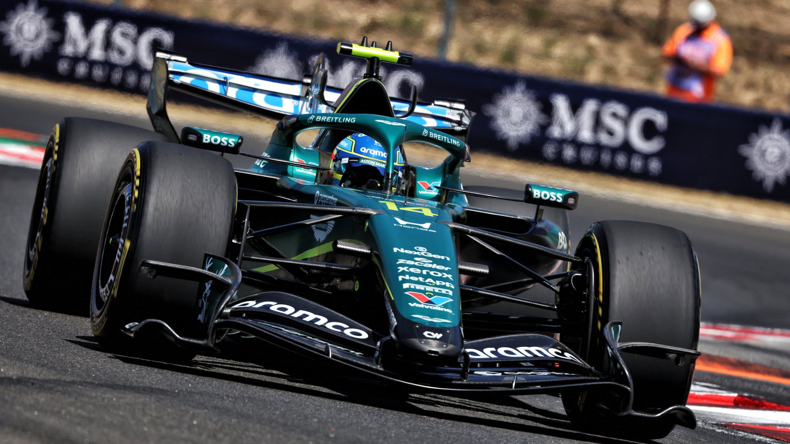 Alonso ended up 17th fastest in the upgraded Aston Martin 