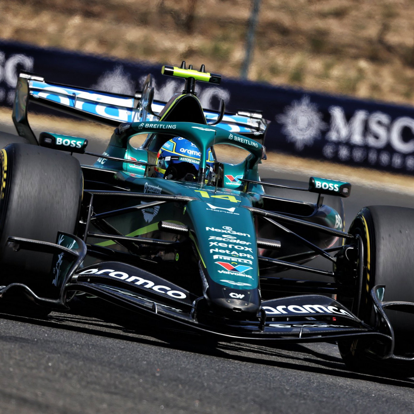 Alonso ended up 17th fastest in the upgraded Aston Martin