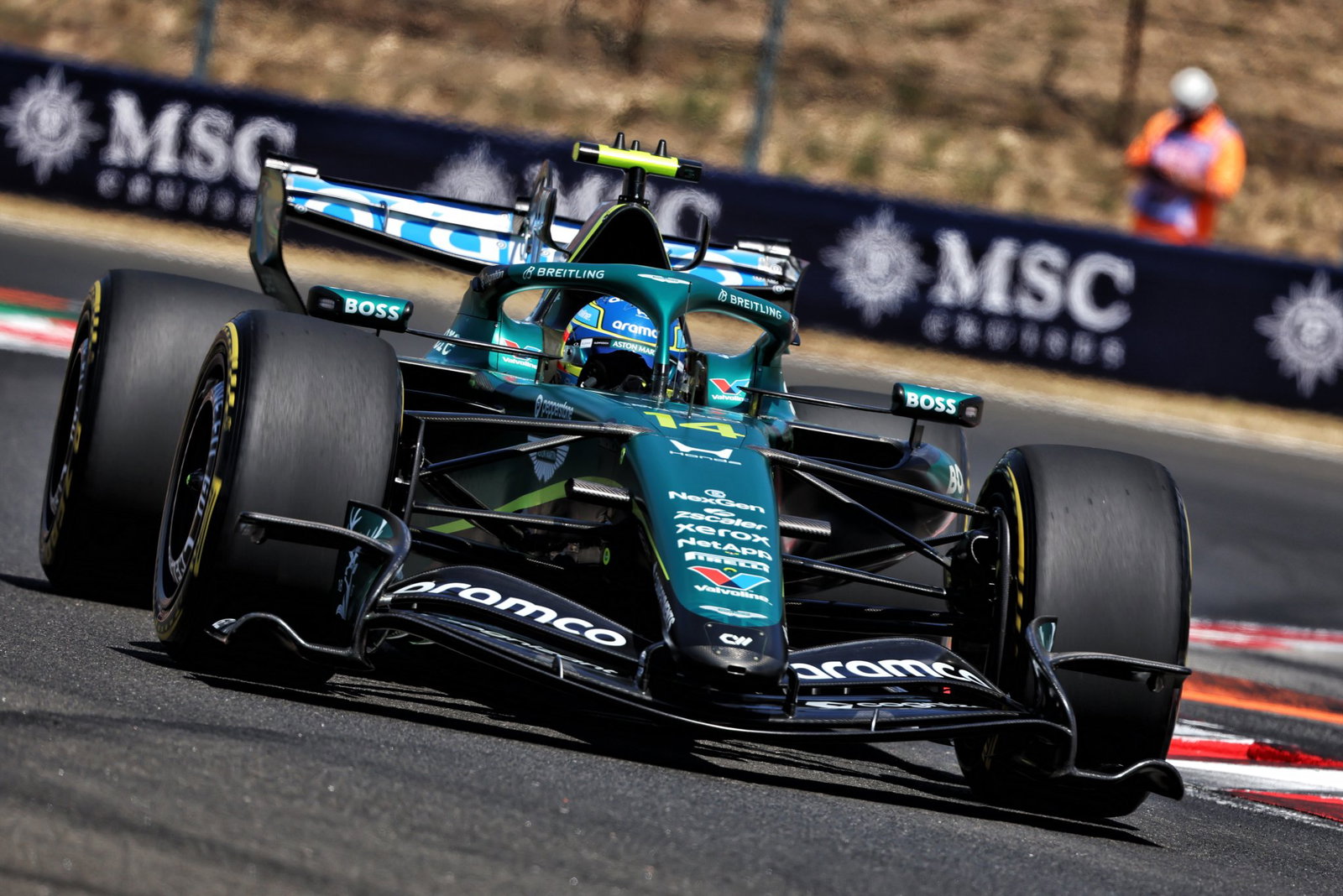 Alonso ended up 17th fastest in the upgraded Aston Martin 