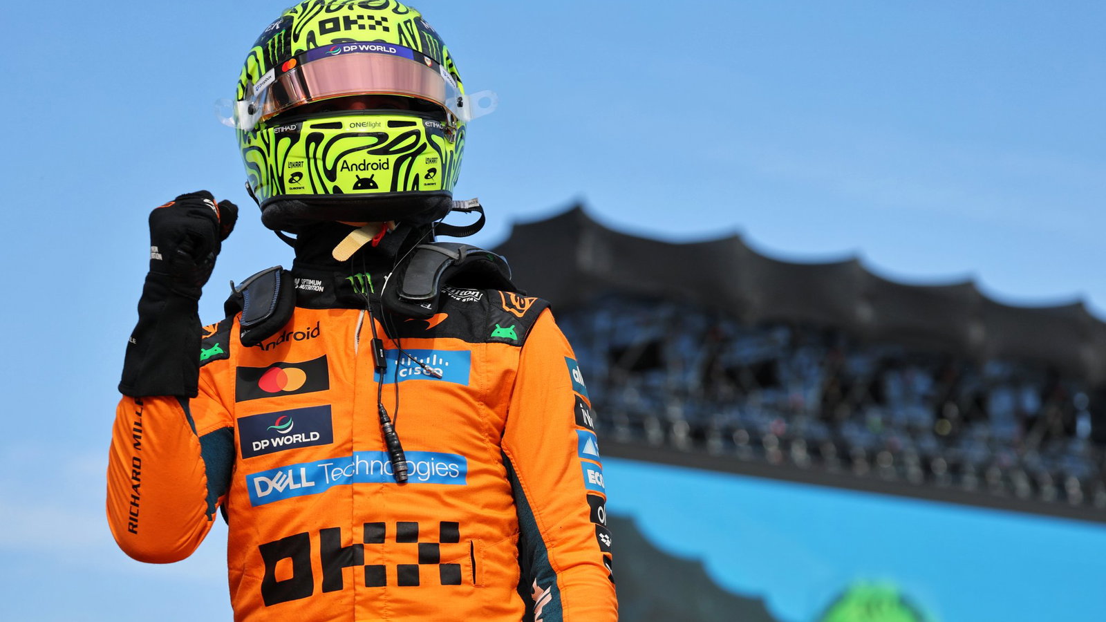 Norris celebrates his first F1 pole of 2026