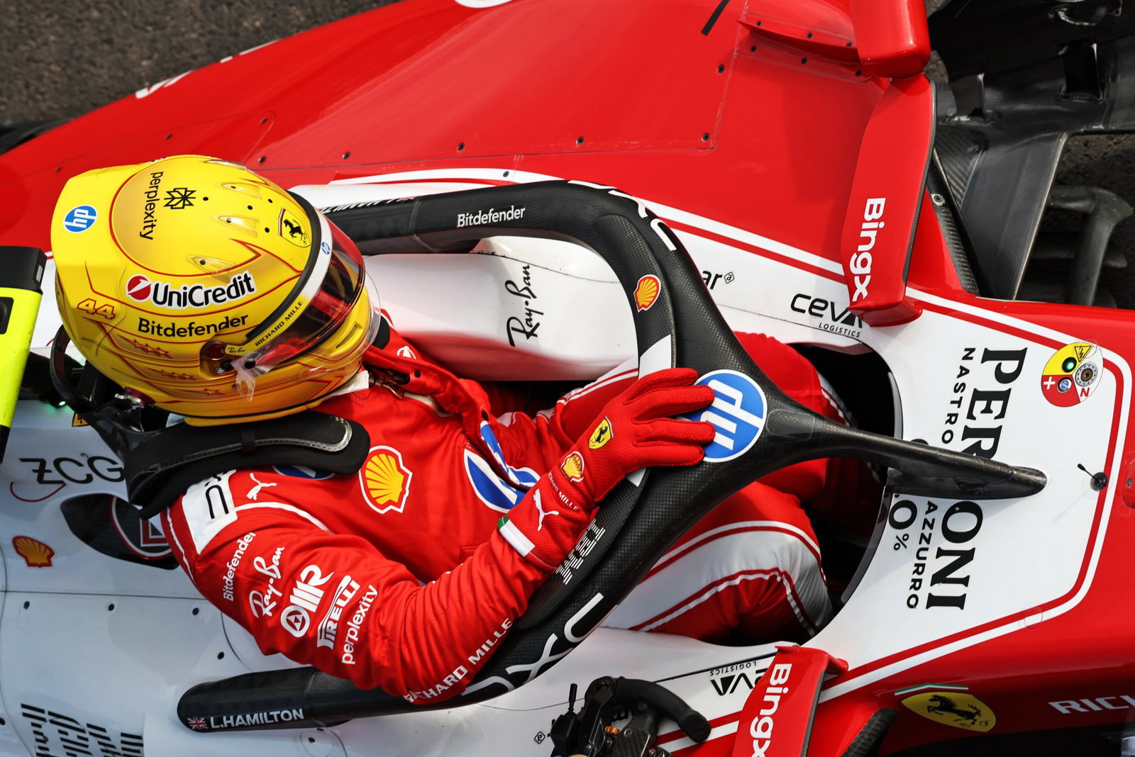 Hamilton qualified second but was demoted three places