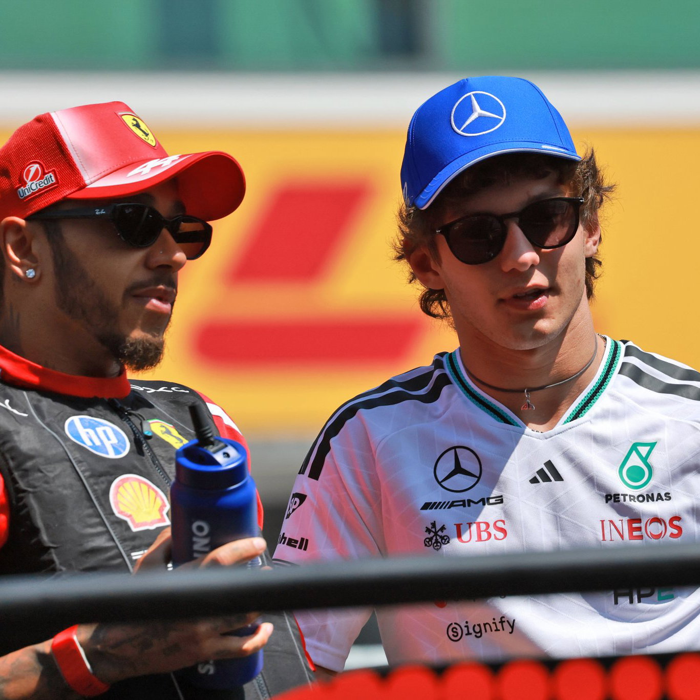 Hamilton and Antonelli talk in Hungary