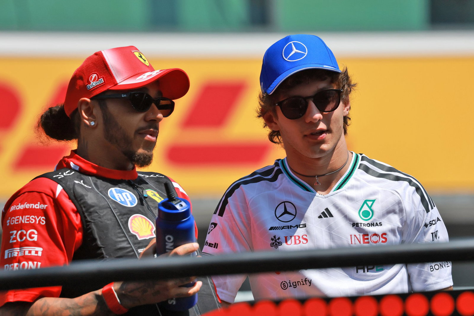 Hamilton and Antonelli talk in Hungary