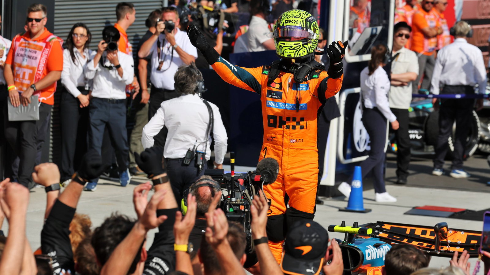 Norris celebrates his first win of F1 2026 