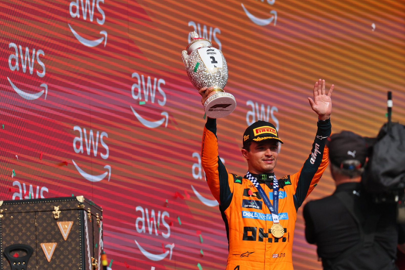 Norris celebrates his first victory of the season