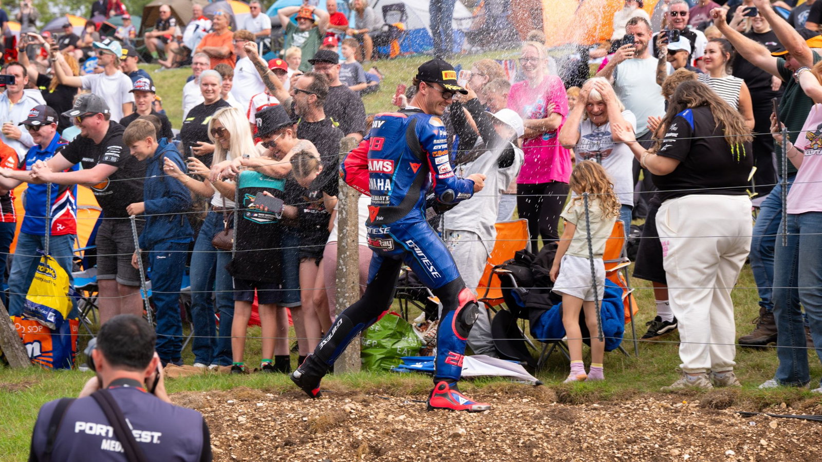 Bradley Ray celebrates second place at BSB Cadwell Park