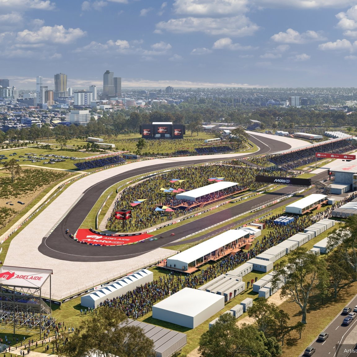 Adelaide MotoGP circuit render. Credit: MotoGP.