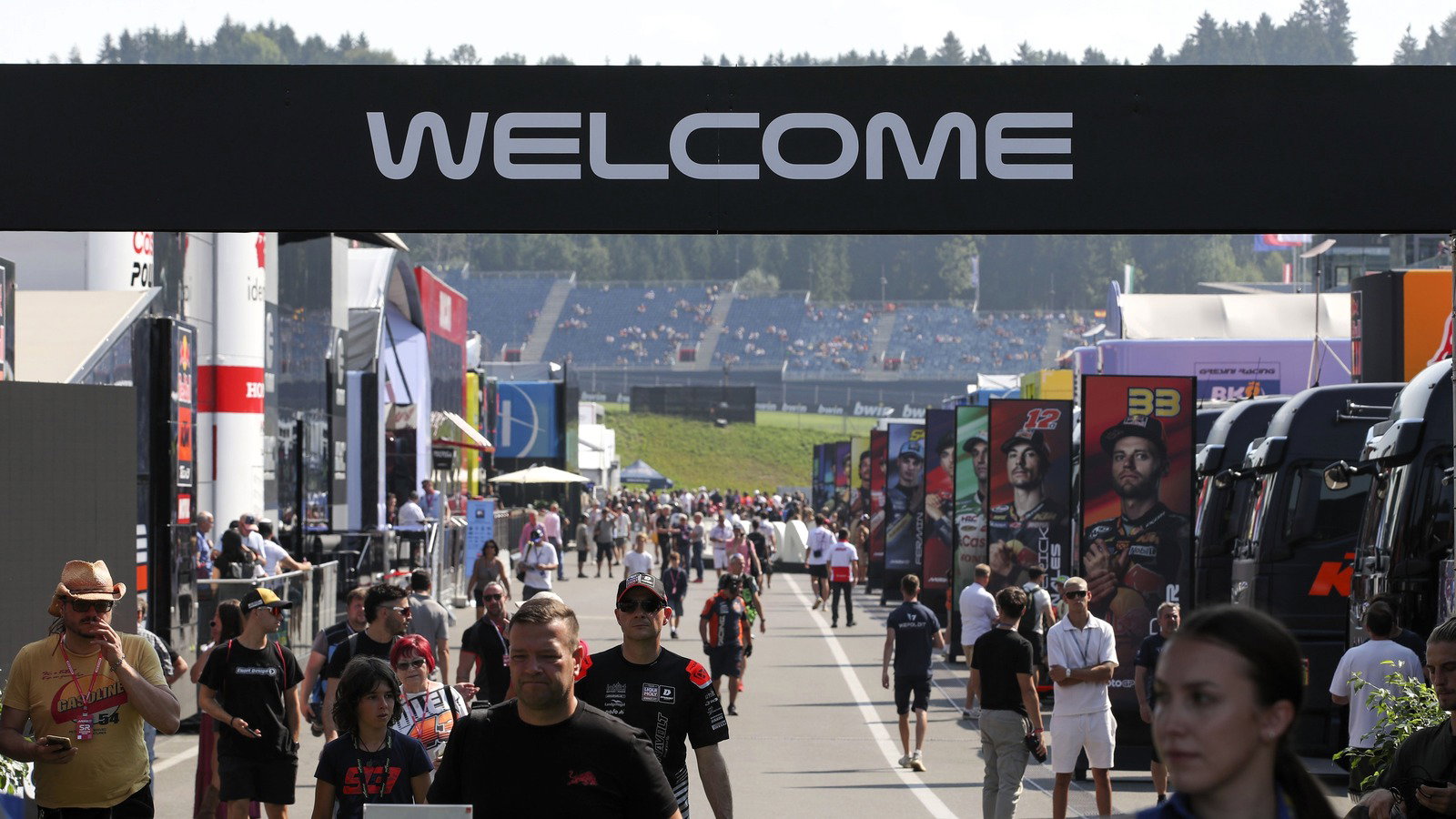 MotoGP paddock.