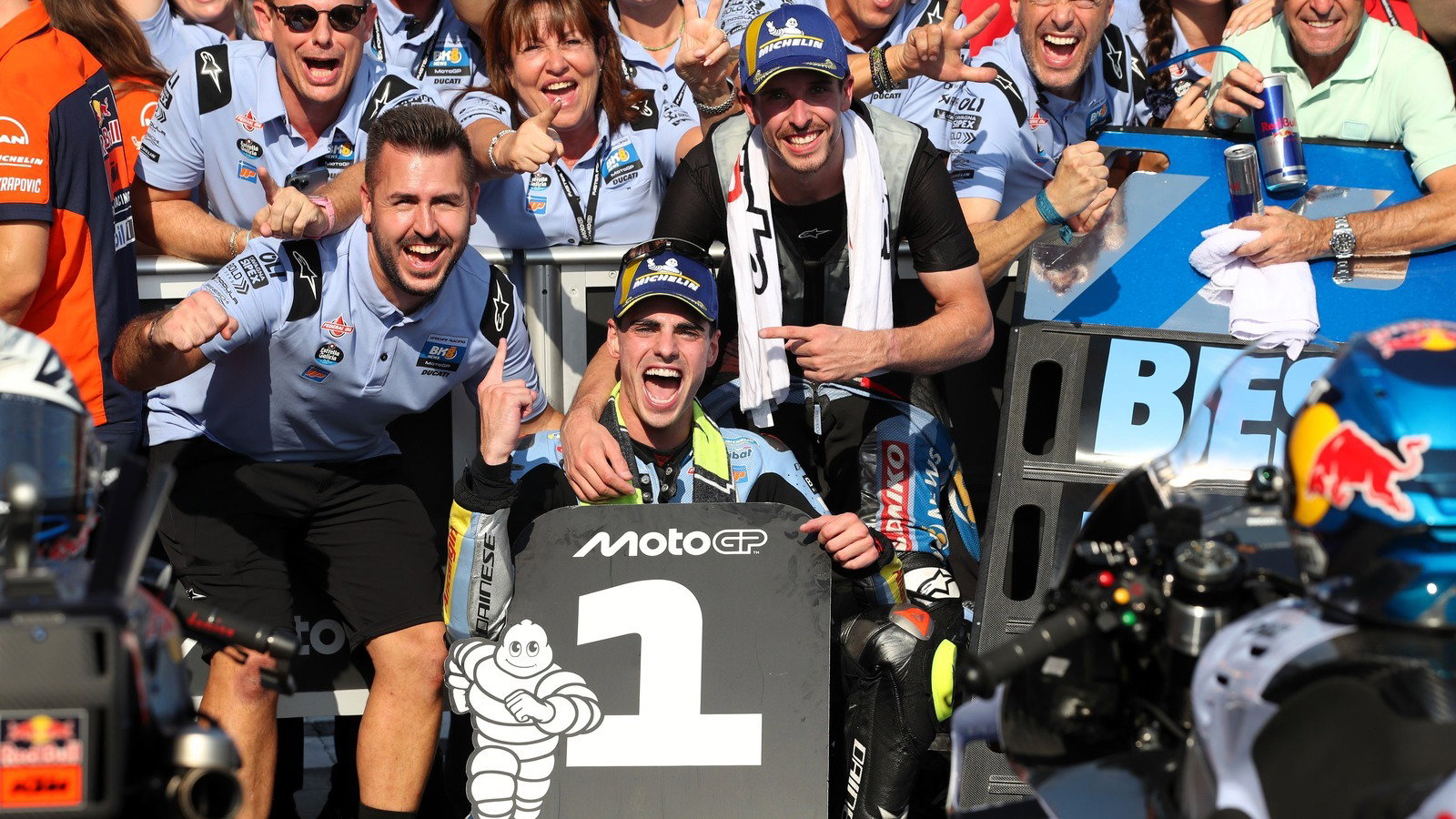 Fermin Aldeguer wins the 2025 Indonesian MotoGP.