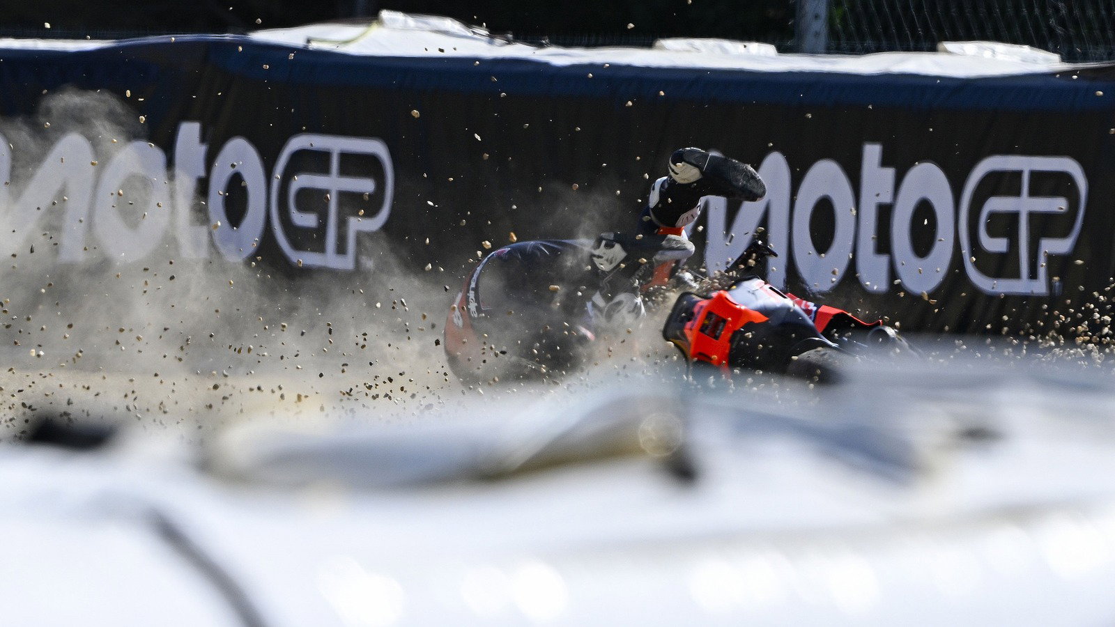 Moto2 crash.