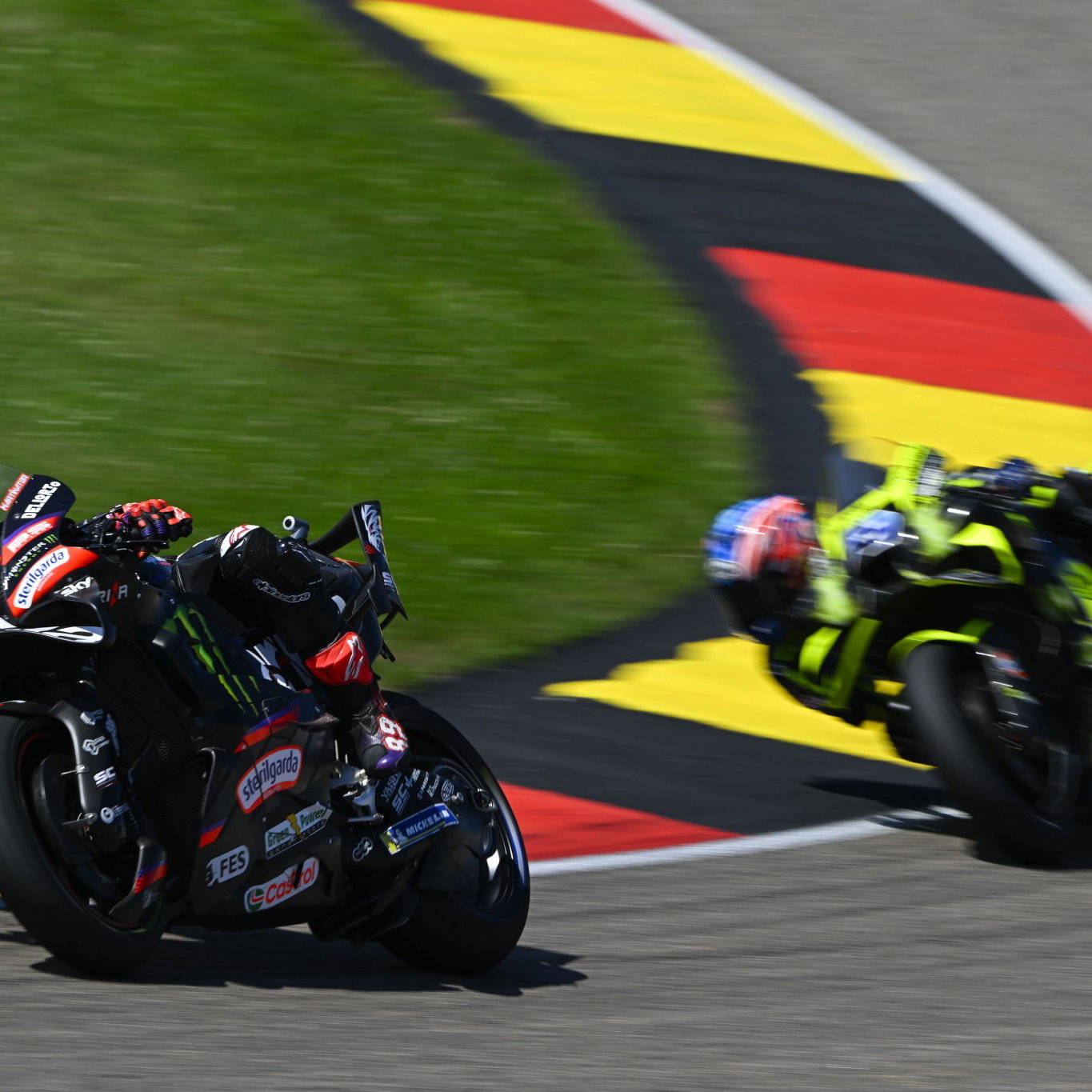 Jorge Martin leads Ai Ogura, 2026 MotoGP German Grand Prix. Credit: Gold and Goose.