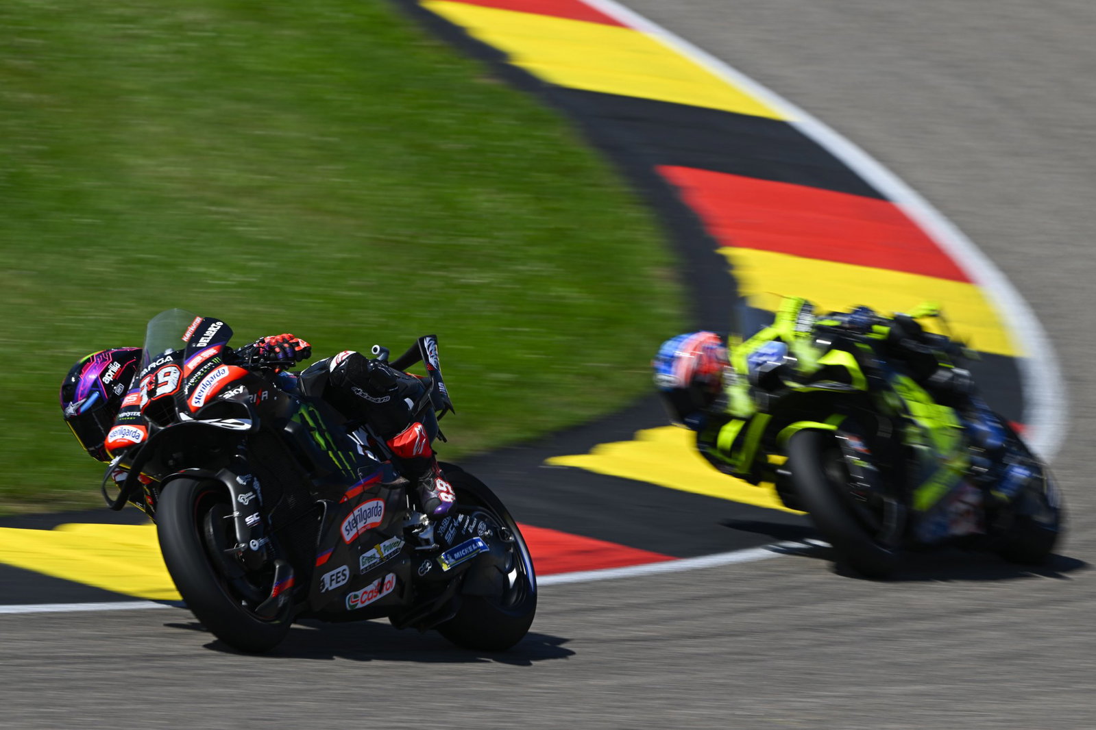 Jorge Martin leads Ai Ogura, 2026 MotoGP German Grand Prix. Credit: Gold and Goose.