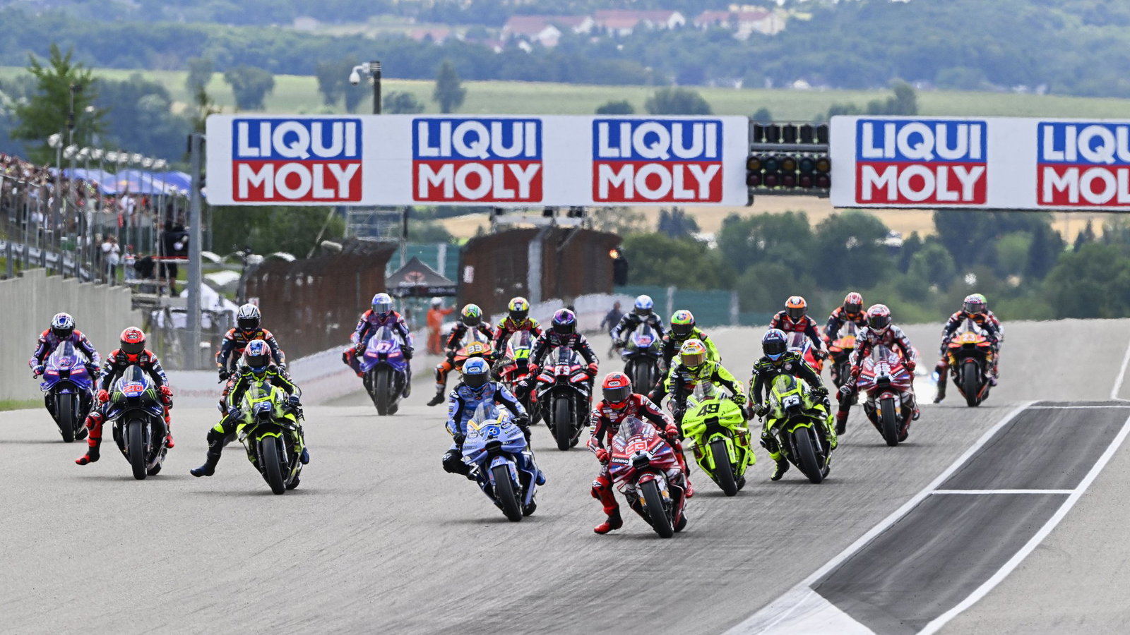 Race start, 2026 MotoGP German Grand Prix. Credit: Gold and Goose.