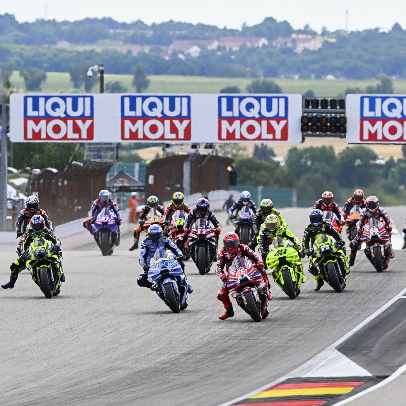 Race start, 2026 MotoGP German Grand Prix. Credit: Gold and Goose.