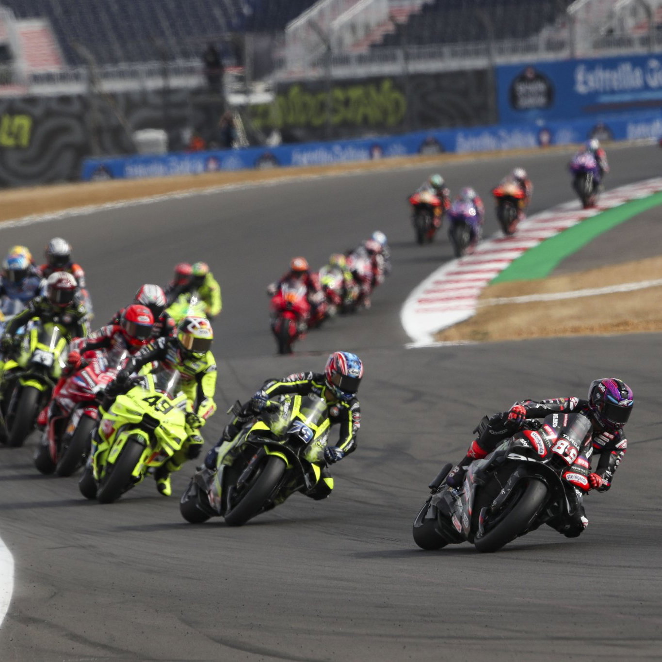 Jorge Martin leads 2026 MotoGP British Grand Prix Sprint. Credit: Gold and Goose.
