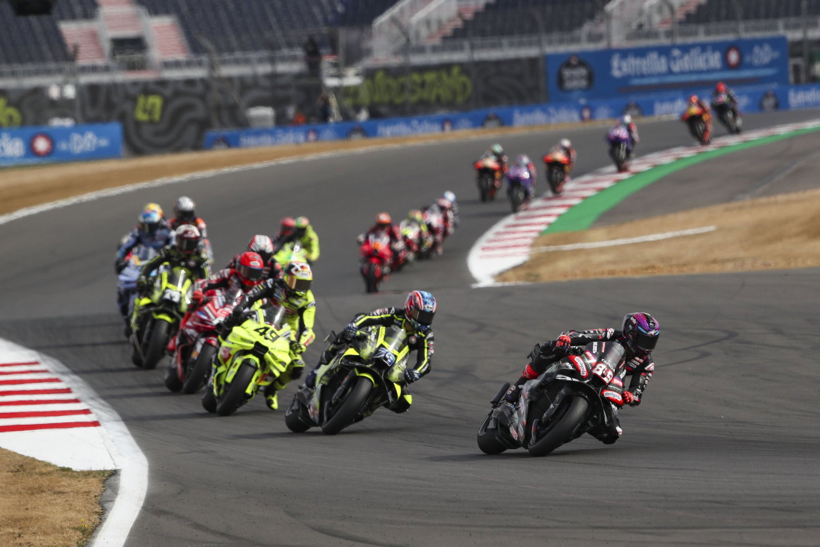 Jorge Martin leads 2026 MotoGP British Grand Prix Sprint. Credit: Gold and Goose.