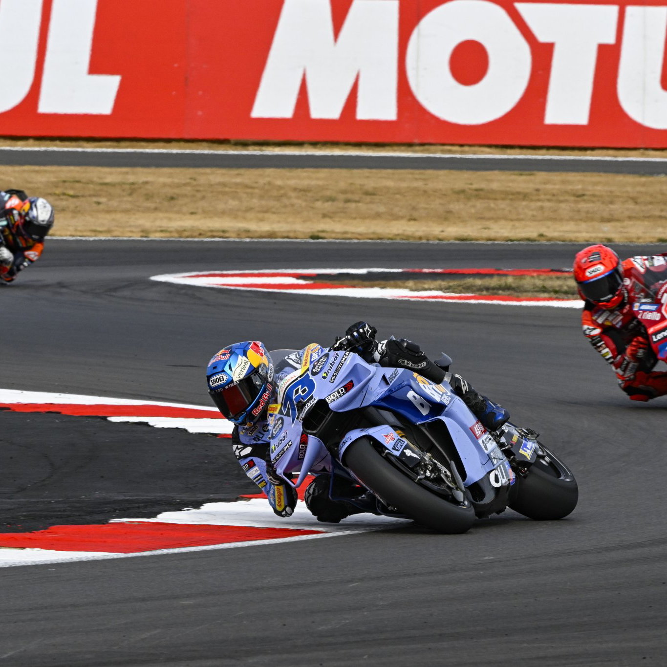 Alex Marquez leads Marc Marquez, 2026 MotoGP British Grand Prix. Credit: Gold and Goose.