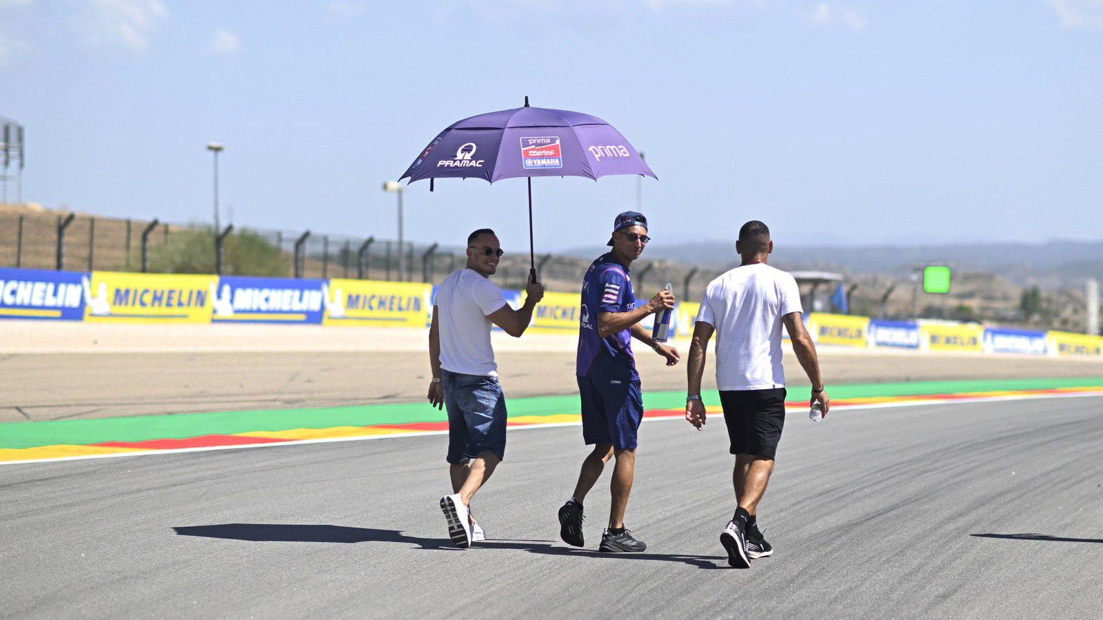 Toprak Razgatlioglu walking the track, 2026 Aragon MotoGP.