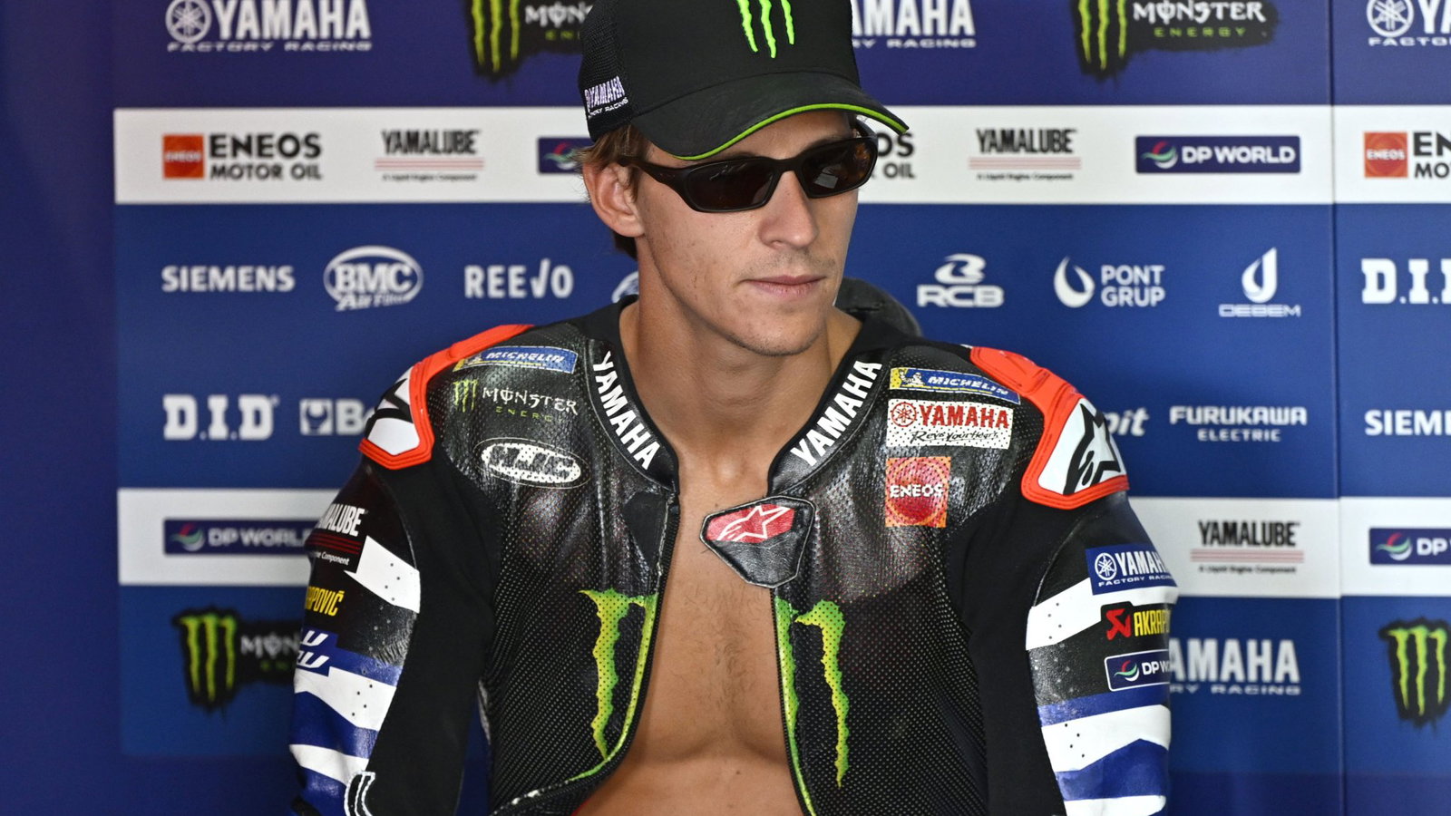 Fabio Quartararo, 2026 MotoGP Aragon Grand Prix, pit box. Credit: Gold and Goose.