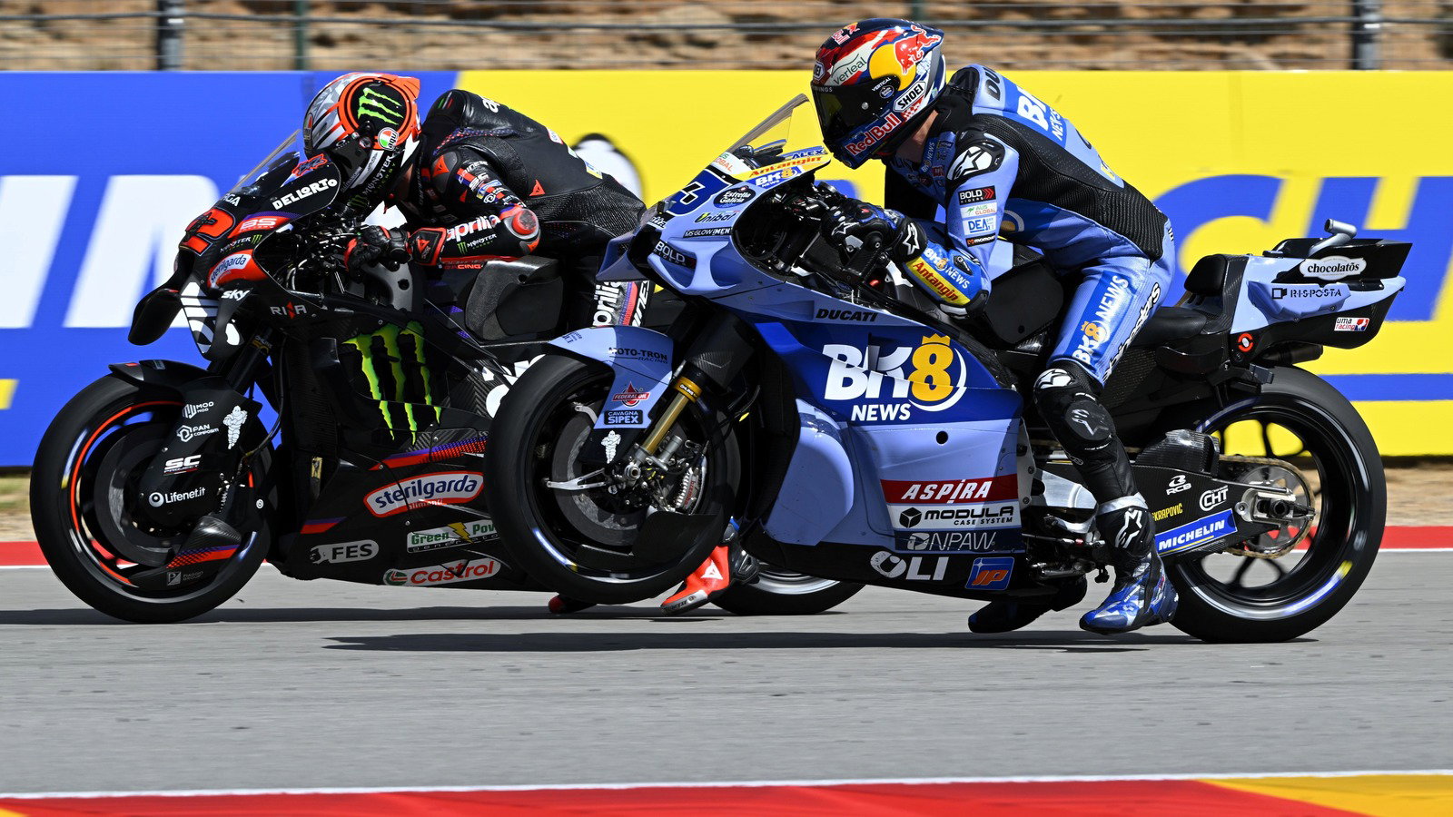 Marco Bezzecchi, Alex Marquez, 2026 Aragon MotoGP. 