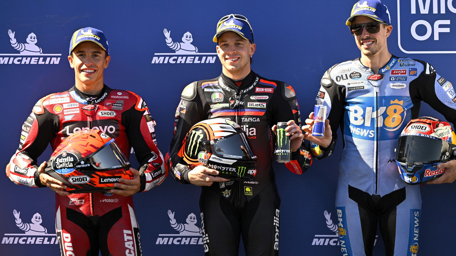 Marco Bezzecchi, Marc Marquez, Alex Marquez, Aragon MotoGP qualifying.