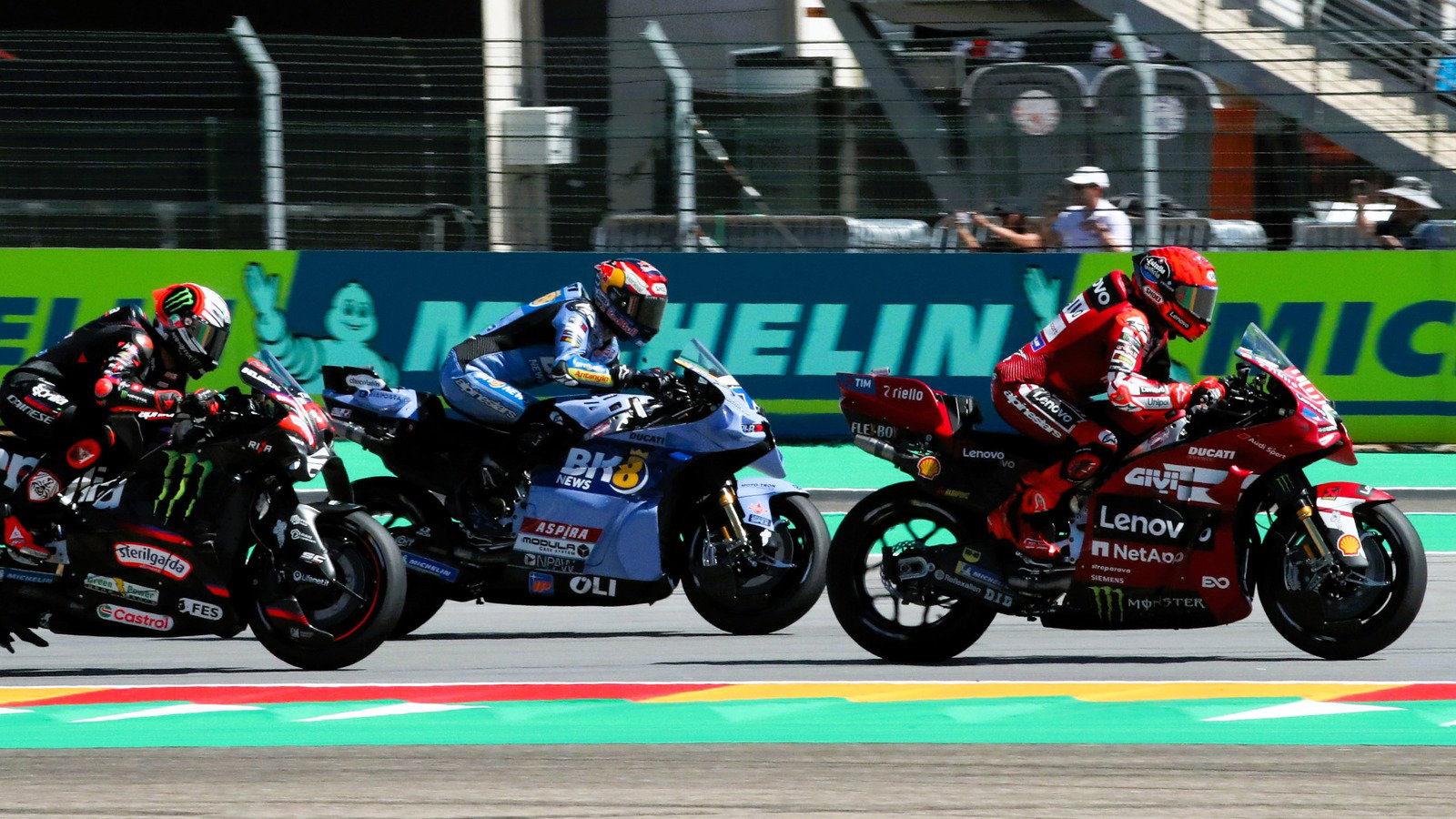 Marc Marquez, Alex Marquez, Marco Bezzecchi, 2026 Aragon MotoGP Sprint.