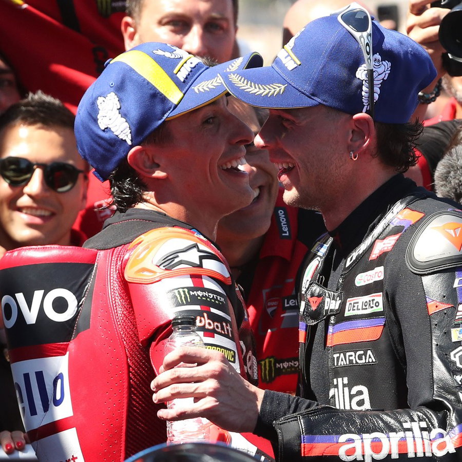 Marco Bezzecchi, Marc Marquez, 2026 Aragon MotoGP. 