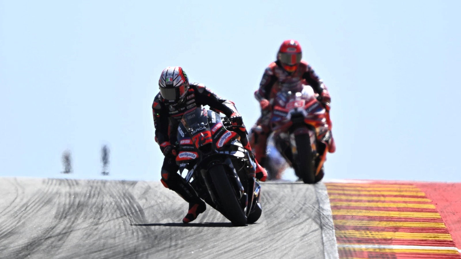 Marco Bezzecchi leads, 2026 Aragon MotoGP.