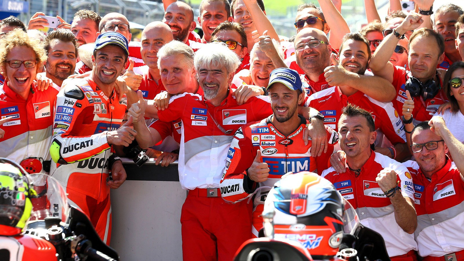 Iannone, Dovizioso and Ducati celebrate 1-2 in the 2016 Austrian MotoGP.