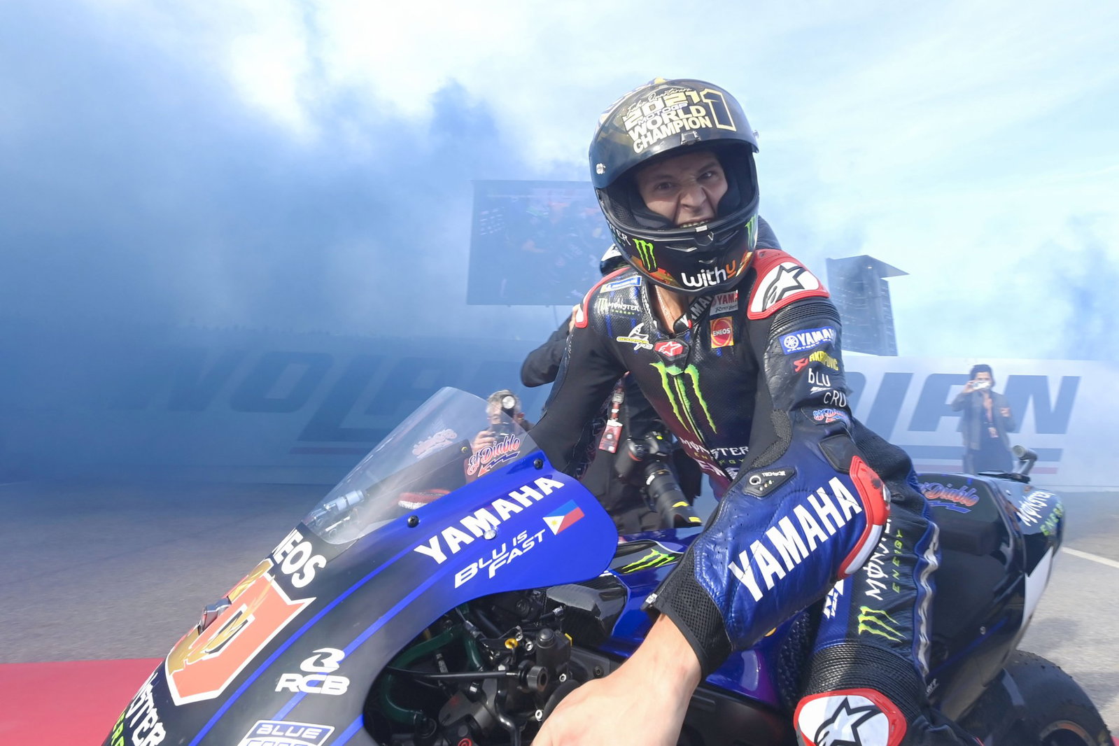 Quartararo celebrates his 2021 MotoGP world title